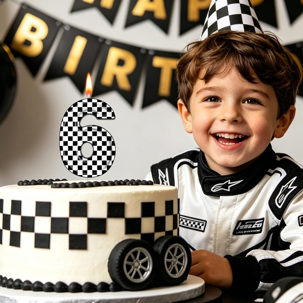 PHD CAKE 2.76 Inch Number 1 Racing Birthday Candles, Cool Racing Themed Number Candles, Cake Number Candles, Party Celebration, Style Candle