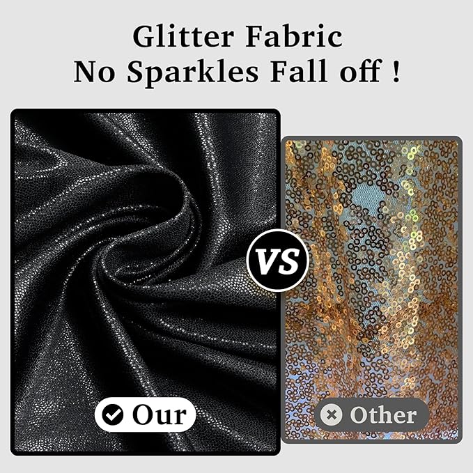 10x10 ft Black Sequin Backdrop Curtain Panels for Parties, Wrinkle Free Glitter Photo Backdrop Drapes 2 Panels 5x10FT Back Drop Cloth Shiny Fabric for Wedding Birthday Christmas Photography Background