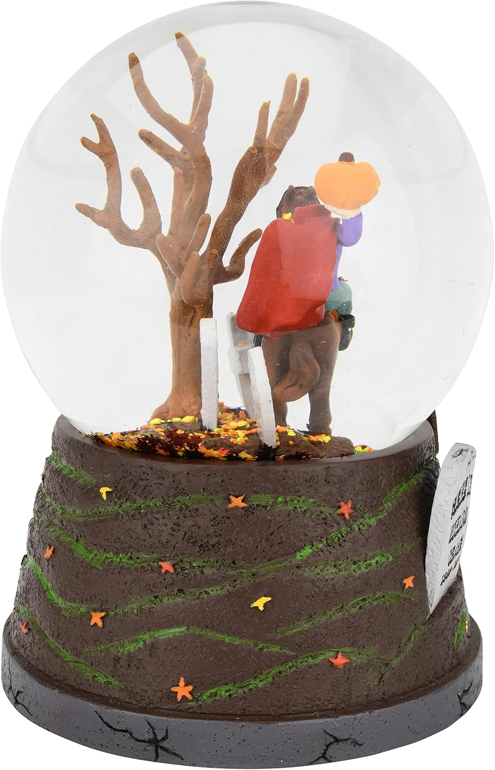 Tree Buddees Sleepy Hollow Fall Themed Headless Horseman Halloween Snow Globe - Large 6.5"