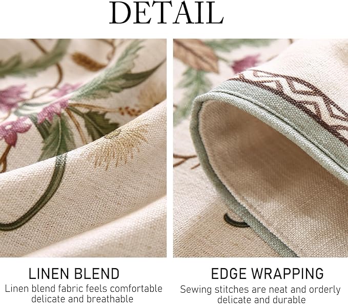 ISAENNE Designer French Country Linen Table Runner 71 Inches Long,Elegant Colorful Floral Pattern Table Runners for Dining Tables,Thanksgiving,Christmas,Kitchen Decor,12"*71"-Serenity F
