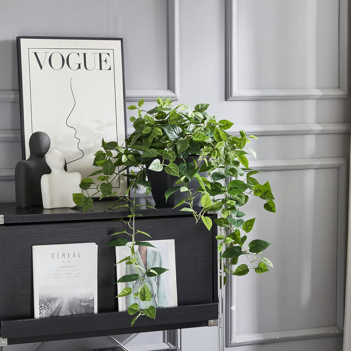 365 Blooming Decor Realistic Artificial Potted Pothos Ivy Plant(Devil's I...