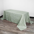 YOUR CHAIR COVERS - 90 x 132 inch Rectangular Crinkle Taffeta Tablecloth - Sage, Rectangle Table Linens for 6 ft Rectangular Tables, Wedding Crushed Table Cloth