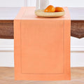 Solino Home Linen Coral Table Runner 72 Inches Long - 100% Pure Linen Hemstitch Table Runner 14 x 72 Inch for Dresser, Dining - Classic Hemstitch