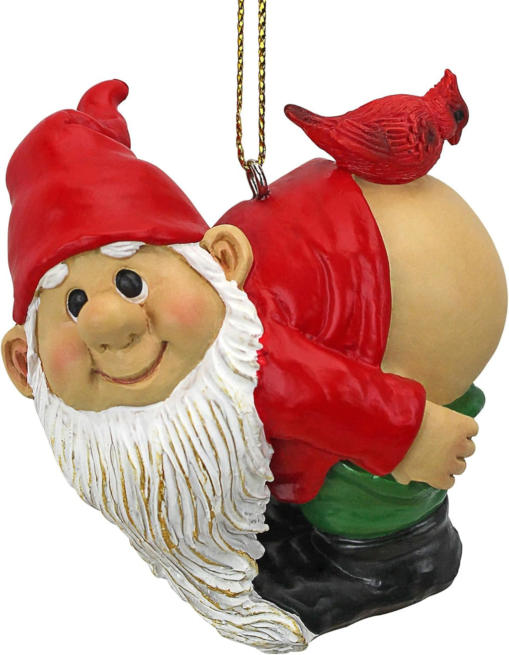 Design Toscano Christmas Ornament - Loonie Moonie Gnome, Garden Gnomes Figurine Statue, 2 Inch
