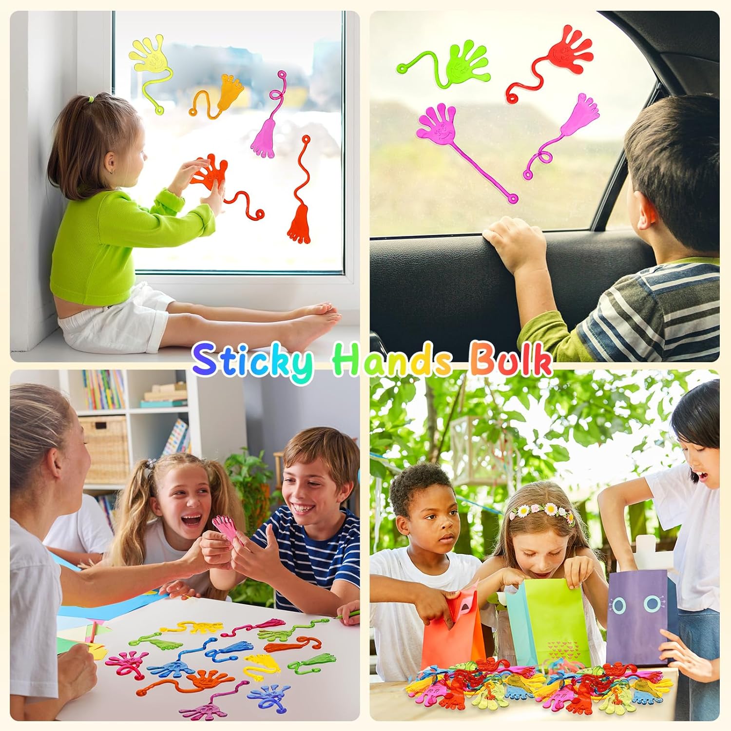 Sticky Hands Bulk 30 PCS Party Favors for Kids 4-8,8-12 Year Stretchy Sticky Hand Feet Goodie Bags Stuffers for Kids Classroom Prizes Back to Schoo Gifts for Student Birthday Trinkets Slap Hand