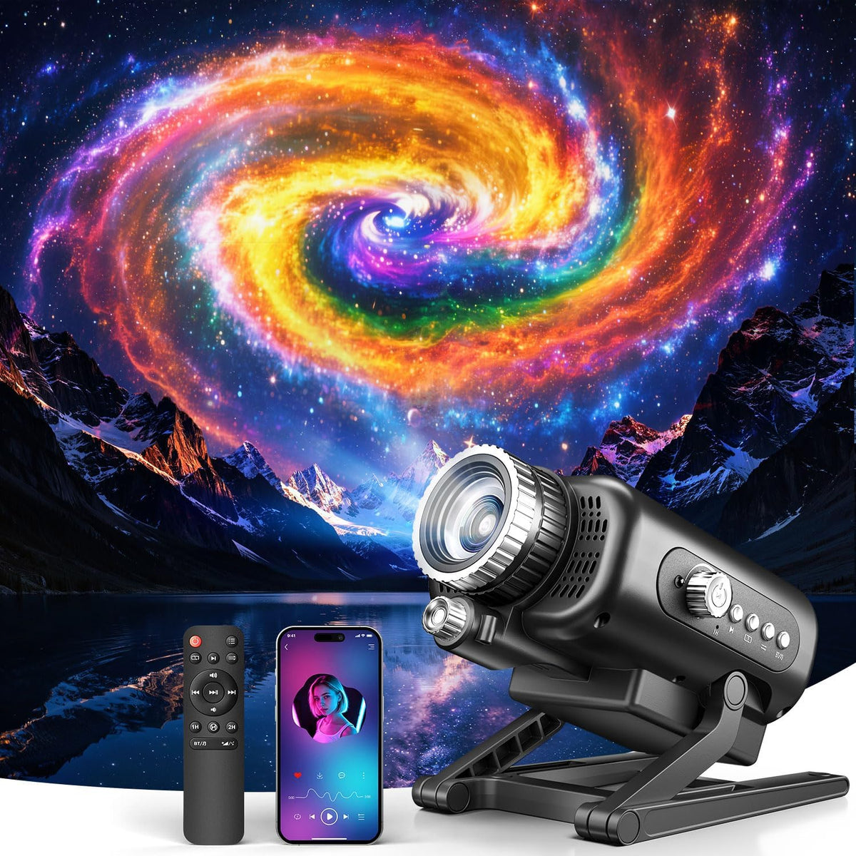 one fire 3d galaxy projector, 65 scenes hd, main product view