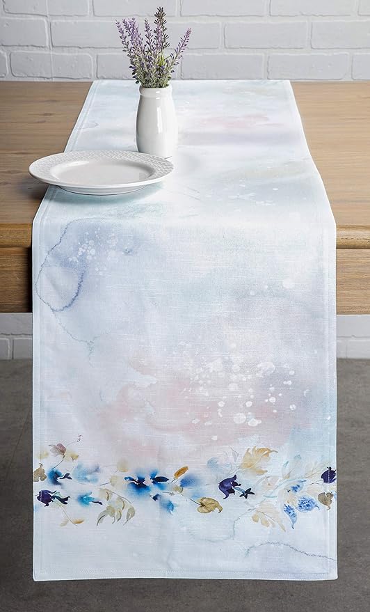 Maison d' Hermine Table Runner 100% Cotton Double Layer Table Runners 108 inches Long Decorative for Home Kitchen Dining Party Wedding Bridal Shower Spring Summer (Lazy Summer Days, 14.50" x 108")