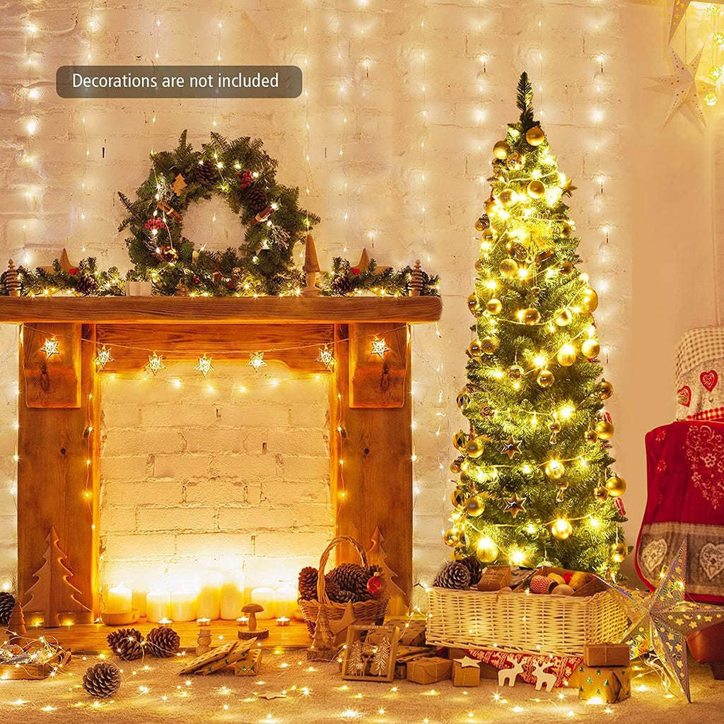 happygrill 5ft pencil christmas tree slim xmas tree shown in use
