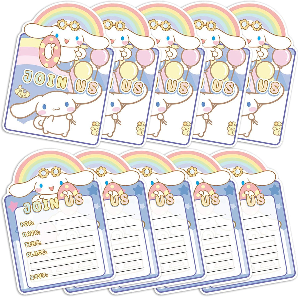 20pcs Cinna-morolls Birthday Invitation Cards 20Packs Invitation Cards for Kids Cinna-morolls Birthday Party