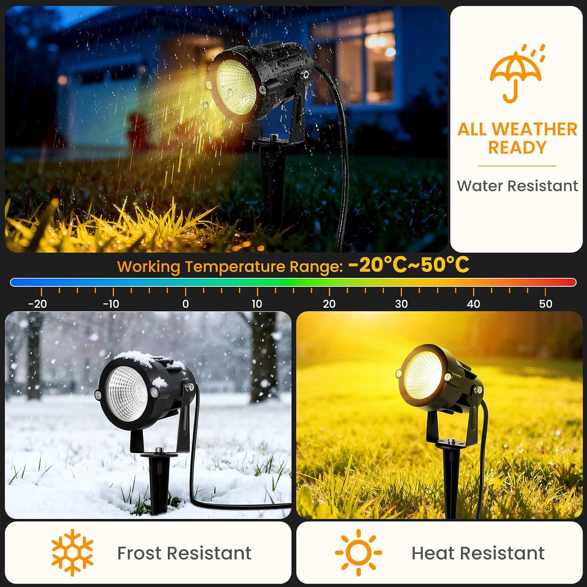Halloween Spotlights Outdoor: RGBW LED Spot Light Plug in 120V Remote Control...