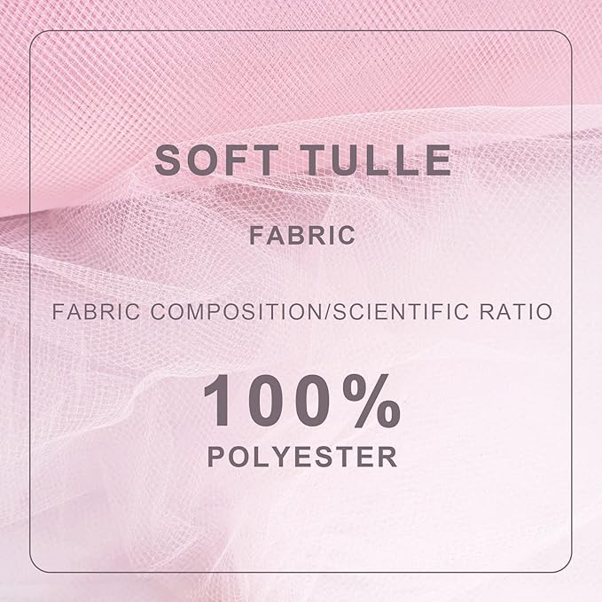Baby Pink Tulle Fabric Roll Spool Bolt (54 Inch by 40 Yards) Large Tulle Wedding Party Decoration, Tutu Skirt, Table Runner, Gift Wrapping, Bridal Shower, Soft & Drape (Light Pink)