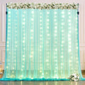 Sage Green Tulle Backdrop Curtains with Lights String for Parites 10x10ft Sheer Backdrop Curtains Drapes for Birthday Party Bridal Shower Baby Shower Christmas Wall Photo Booth Background Decorations