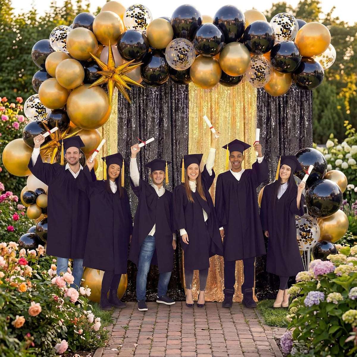 capoda 142 black and gold party decoration, 4, package contents