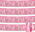 4 Pack 10 Feet Pink Foil Fringe Garland Metallic Tinsel Streamers Banner Wall Hanging Curtain Backdrop for Parade Floats, Wedding, Graduate, Mother's Day, Birthday Party Decoration