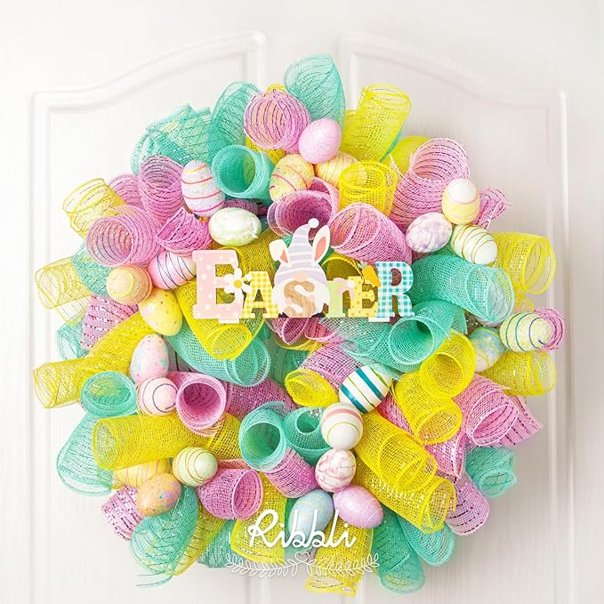 Ribbli 2 Rolls Light Pink Mesh Ribbon,10 inch x 30 feet(10Yard) Each Roll,Metallic Light Pink with Pink Wide Foil,Use for Wreaths Swags,Valentine’s Day and Christmas Decoration