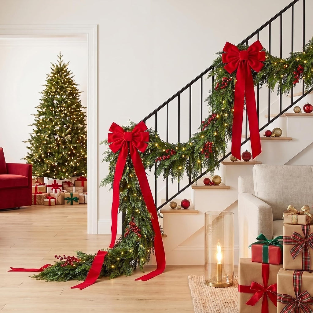 10ft christmas garland real touch cedar garland showing dimensions