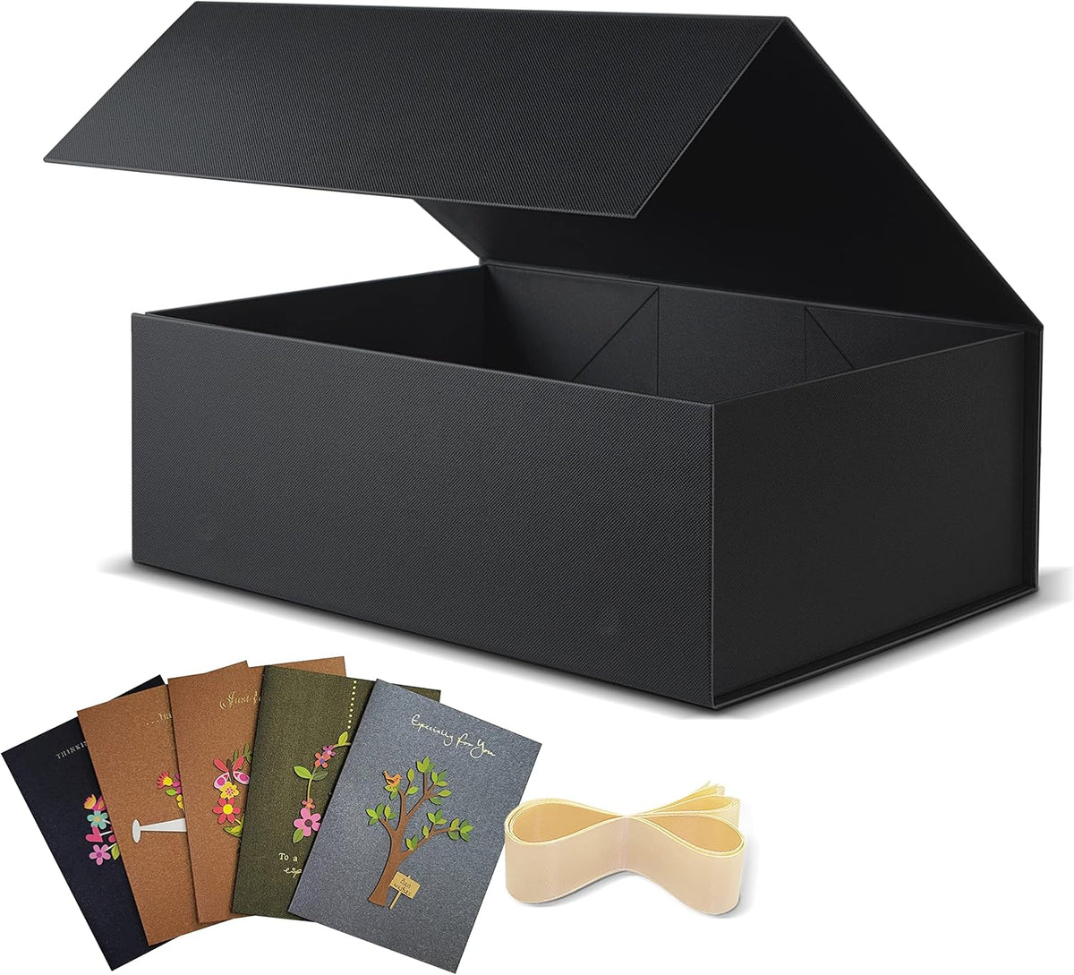 boxhome 5 pack large black gift boxes, magnetic, main product view