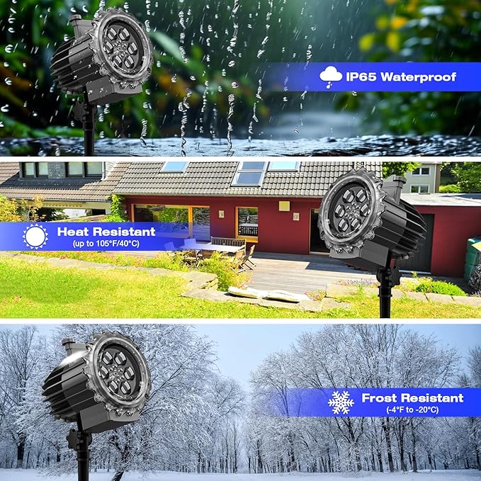 Christmas and Halloween Projector Lights Outdoor Holiday Decoration for Christmas, Halloween, Easter, Independence Day, Thanksgiving, New Year & Birthday Parties
