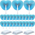 Unittype 150 Packs Wedding Paper Fans Heart Shaped Folding Handheld Fans for Wedding Decorate Guests Favor Anniversary Birthday Party Supplies Home Decor(Baby Blue)