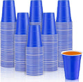 100 Pack 16 Ounce Halloween Plastic Party Cups Disposable Heavy Duty Drinking Water Cups for Holiday Christmas Festival Wedding New Year Party Supplies(Blue)