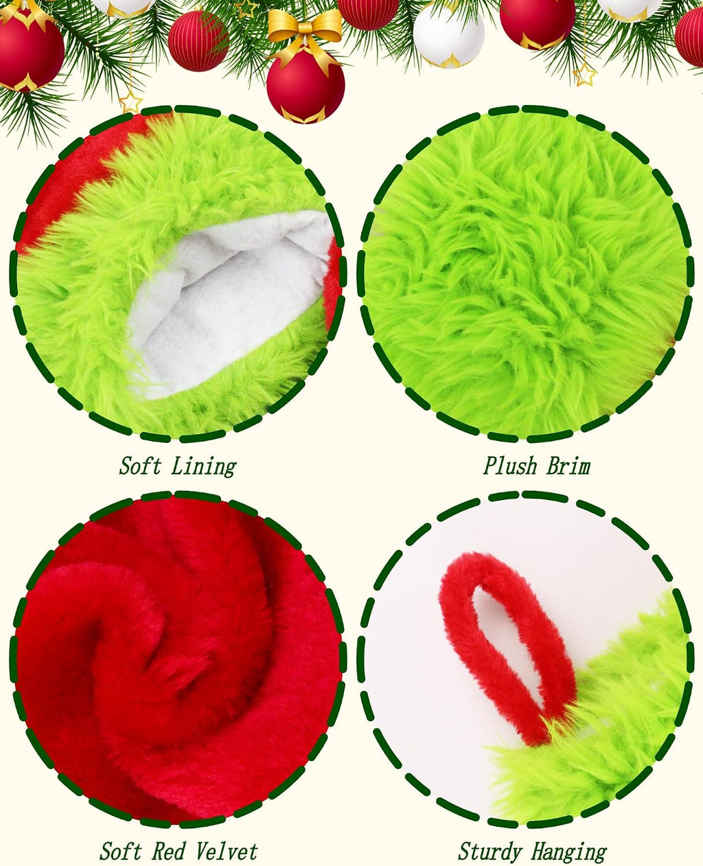 2PCS Christmas Stockings with Names Tag, 20 Inch Green Faux Fur Velvet Personalized Xmas Stockings, Hanging Ornament Large Gift Bags for Fireplace Window Door Tree Christmas Decorations(Red)