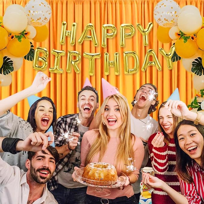 10 x 7 Feet Orange B Backdrop Curtain for Partie, Background Curtains for Photoshoot, Birthday, Wedding, Halloween, Thanksgiving, Christmas, New Year Party Decorations 5Ft x 7Ft, 2 Panels