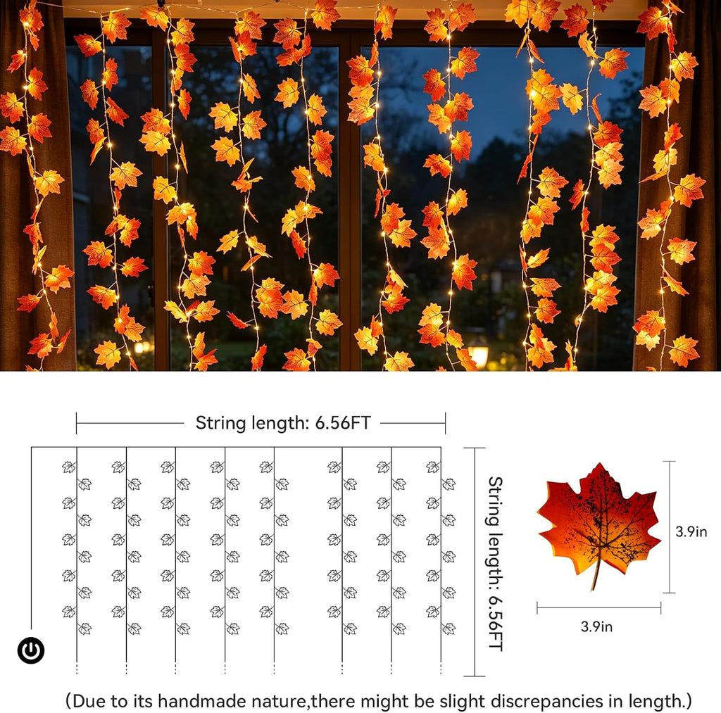 suddus curtain lights, fall garland with lights for on a desk or shelf