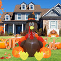 6 ft turkey thanksgiving inflatable decoration with led, main product view