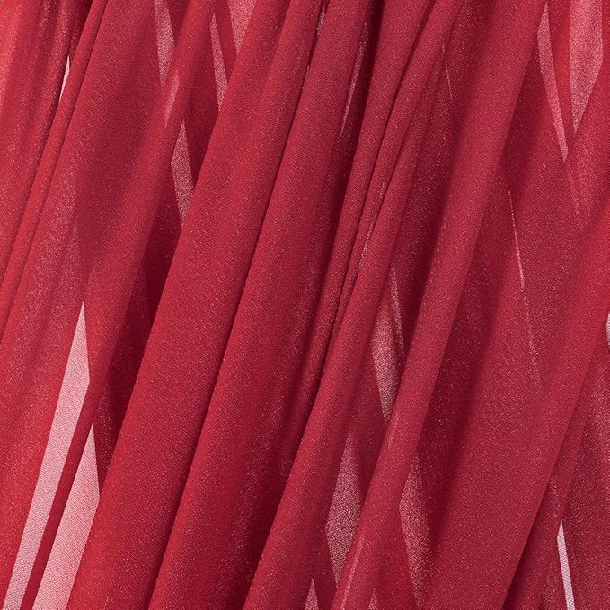 MLMC Red Wedding Arch Draping Fabric 2 Panels 29" x 20 FT Extra Long Gauze Drapes Sheer Backdrop Curtains 6.6 Yards Outdoor Drapery Panels for Wedding Baby Shower Party Ceiling Decoration