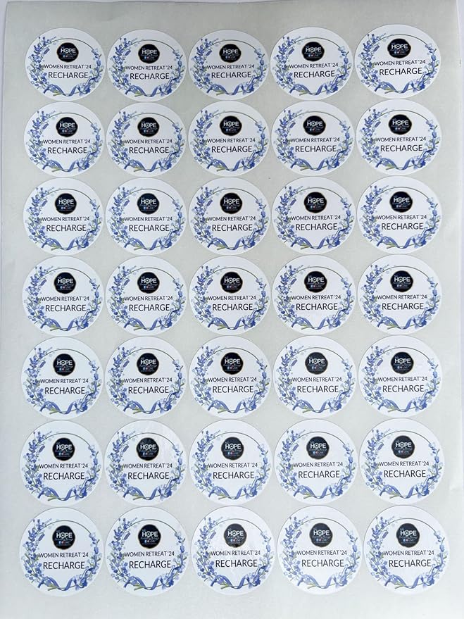 Custom Stickers for Weddings, Birthdays & Businesses - Personalized Labels with Your Logo - Waterproof, Fade and Heat Resistant - Pack of 100-1000 (Wreath O, 3 Inch)