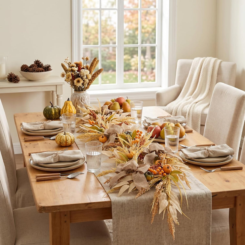 decorbyhannah 6ft fall garland for mantle with lights on a desk or shelf