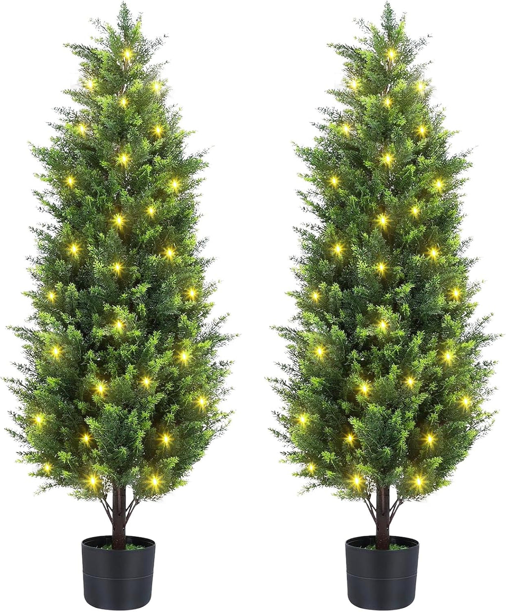 pinpon 2-pack 4ft artificial cedar tree with detachable, main product view