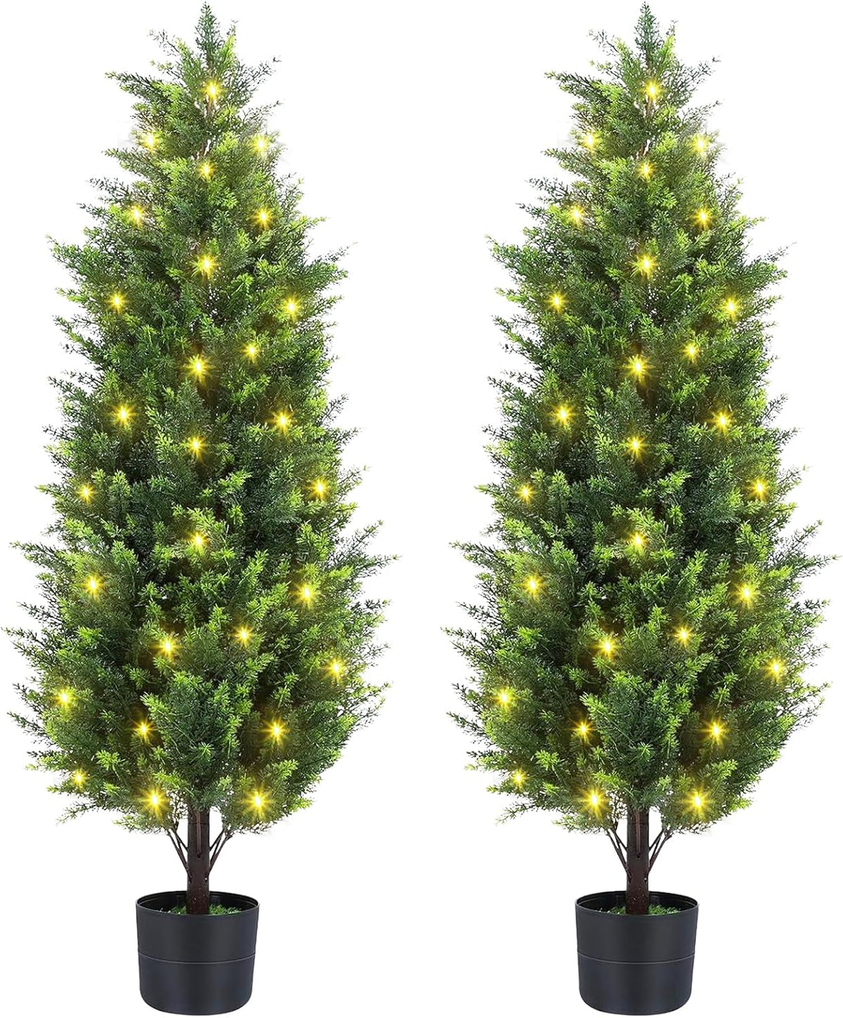 pinpon 2-pack 4ft artificial cedar tree with detachable, main product view