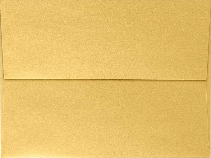 LUXPaper A7 Invitation Envelopes | Peel & Press | 5 1/4" x 7 1/4" | Gold Metallic | 80lb. Text | 500 Qty