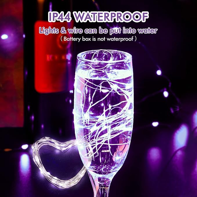 12 Pack Fairy Lights Battery Operated String Lights，7FT 20LED Waterproof Silver Wire Christmas Lights Outdoor,Firefly Mini Lights for Bedroom Party Birthday Wedding Home Decor