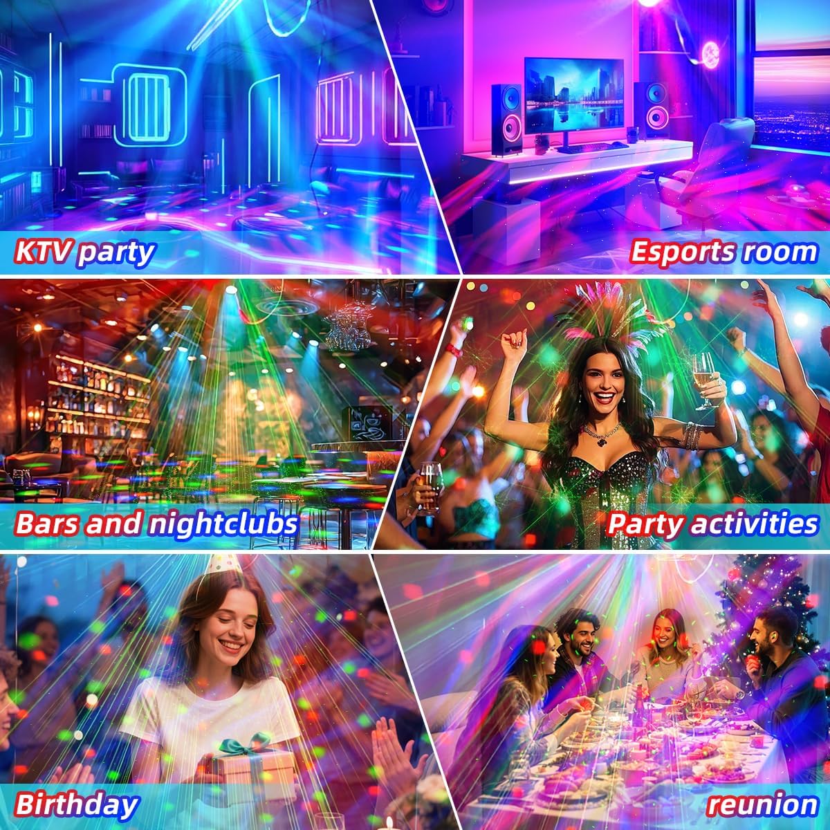 Party Disco Strobe Ocean & Star Double Ball Light
