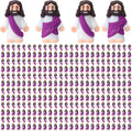 Bememo 300 Pcs Little Jesus Figures Bulk Original Design Mini Pocket Jesus Rubber Figurine to Hide and Seek Religious Party Favors Baptism Gifts(Purple)