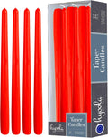 Hyoola 12 Pack Tall Red Taper Candles - 10 Inch Red Dripless, Unscented Dinner Candle - Paraffin Wax with Cotton Wicks - 8 Hour Burn Time