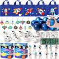 SNLN Outer Space Party Favors Birthday Supplies Non-Woven Gift Bag Stress Ball Spaceship Toy Astronaut Eraser Silicone Bracelet Keychain Tattoo Sticker Galaxy Space Goodie Bags Party Decoration