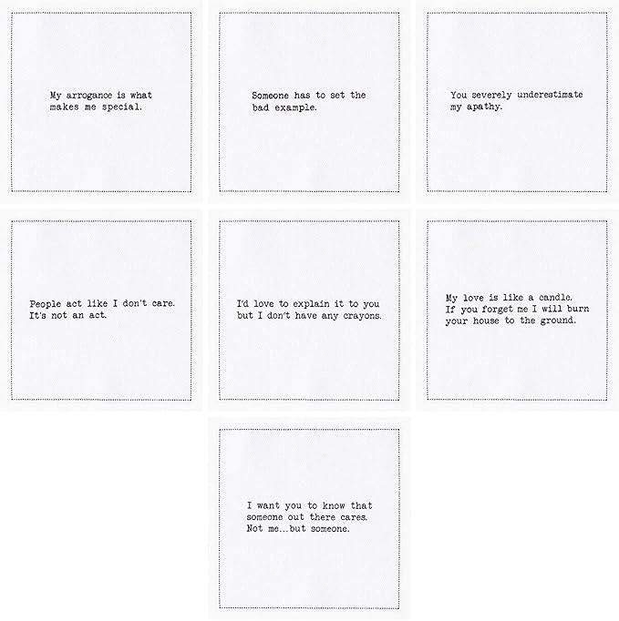 Five Star Napkins Subversive Quotes Cotton Cocktail Napkins,Beverage Napkin, Bar Napkin, Party Napkins,Small Napkins,Napkins for Events,Holidays, Weddings,Parties 4.5"x4.5"-Single Use(50x) Disposable