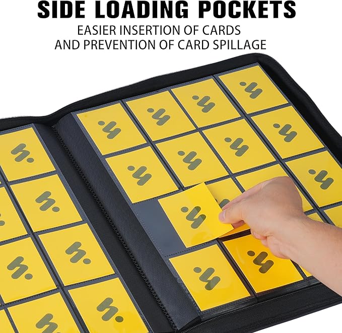 Premium 1000+ Pockets Card Binder,16 Pockets Trading Card Binder Ringless Side Loading Trading Card Album Folder for TCG - Dark Purple