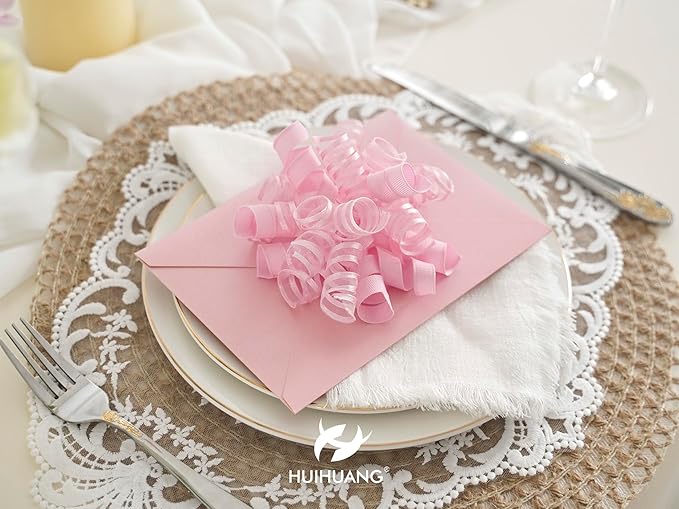 HUIHUANG Pink Gift Bows Self-Adhesive Curly Ribbon Bow 5 inch x 8 Counts Light Pink Bow for Gift Wrapping, Presents, Paper Bag, Baby Shower Favors, Wrapping Accessories, Party Decor