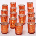 DARJEN 24 Pcs Orange Votive Candle Holders, Tea Lights Candles Holders | for Wedding Centerpieces & Party Decorations, Fall Home Table and Thanksgiving Day
