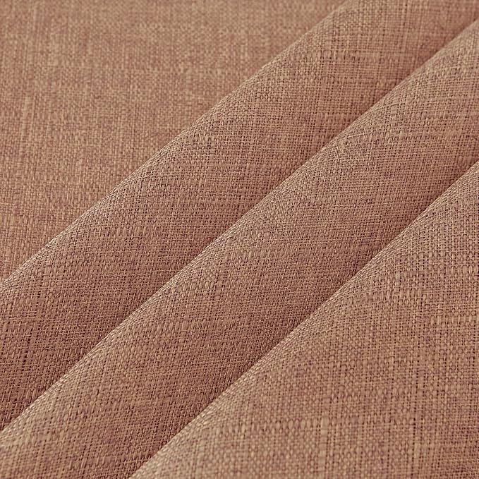 NLMUVW 48 Inch Round Linen Tablecloth, Mocha Table Cloth Farmhouse Water Resistant Rustic Table Cover for Kitchen Dining Coffee Cafe