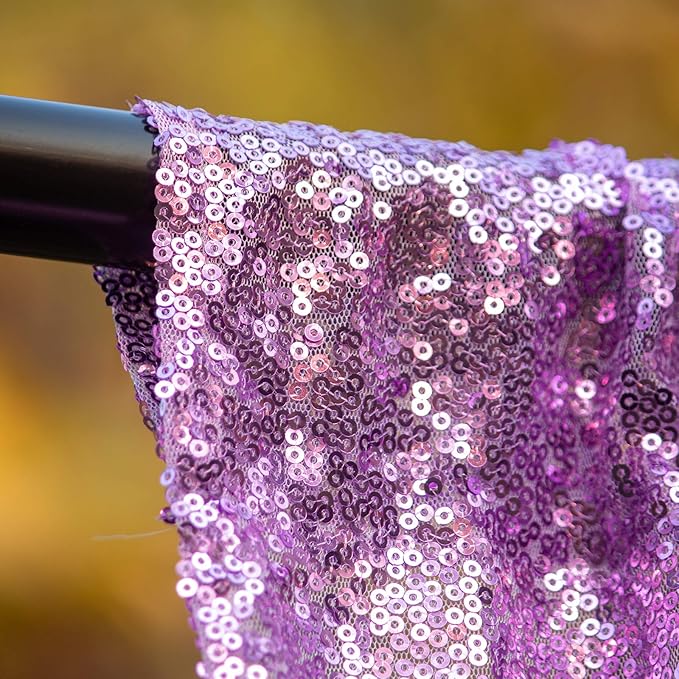 JYFLZQ Lavender Sequin Backdrop Curtains 8ft x 8ft 1 Panel Glitter Photo Booth Backdrops Sparkly Photography Background Drapes for Parties Wedding Bridal Showers