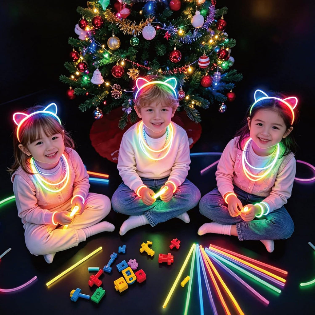Glow Sticks Bulk 400 Pack 8" - Glow in The Dark Party Supplies，Glow Sticks For Kids Bulk Party Pack，Neon Glow in the Dark Party Supplies for Kids, Halloween, Concerts & Weddings