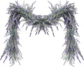 MAKHOT Spring Summer Lavender Purple Garland, 6Ft Lavender Artificial Green Garland, Fake Silver LavenderLeaves Vines for Wedding Mantle Party Arch Porch Stair Table Door Home Decor (Light Purple)