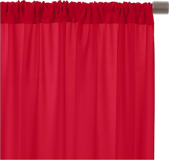 AK TRADING CO. 10 feet x 10 feet Polyester Backdrop Drapes Curtains Panels with Rod Pockets - Wedding Ceremony Party Home Window Decorations - RED (DRAPE-5x10-RED)