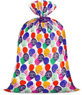 WRAPAHOLIC 56" Large Birthday Plastic Gift Bag - Colorful Balloon with Confetti Design for Kids Birthdays, Parties or Celebrating - 56" H x 36" W