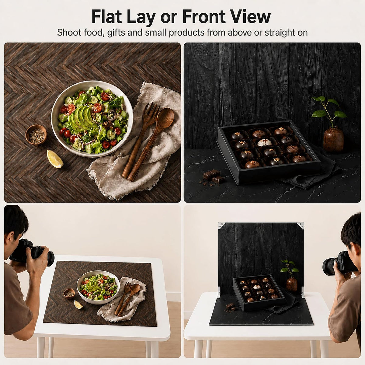 Photo Backdrop for Product Photography, 23 x 17.5 in Tabletop Kit